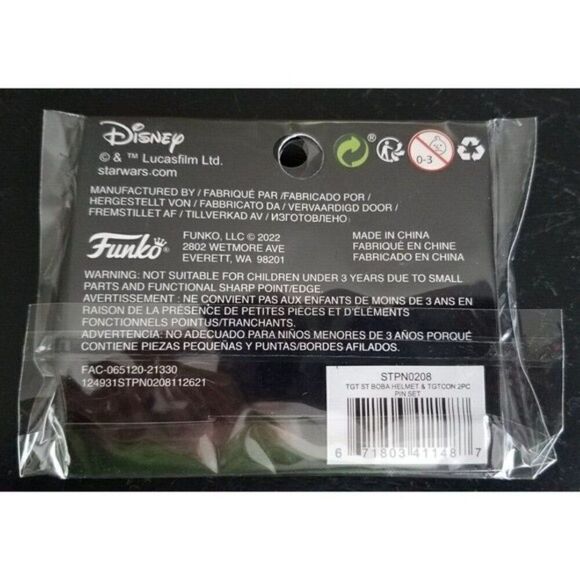 Star Wars Boba & Logo 2 Pc Set POP! Enamel Metal Pins - Picture 2 of 5